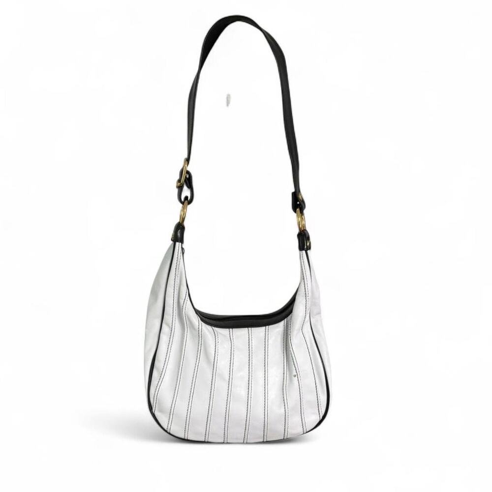 Marino Orlandi White Vintage Genuine Leather Hobo Designer Bag Made In Italy